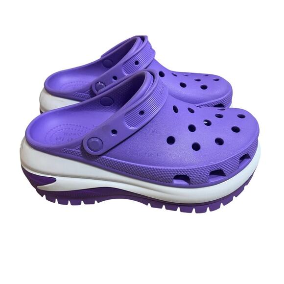 Crocs Classic Mega Crush Clog Womens Size 10 Purple Platform Unisex Mens size 8 - Picture 2 of 8